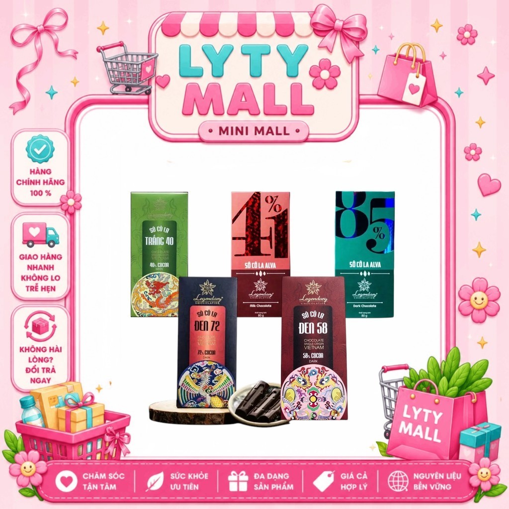 LEGENDARY – SOCOLA CAO CẤP NHIỀU VỊ 85g - Nhiều lựa chọn từ socola đen đậm vị đến socola sữa và soco