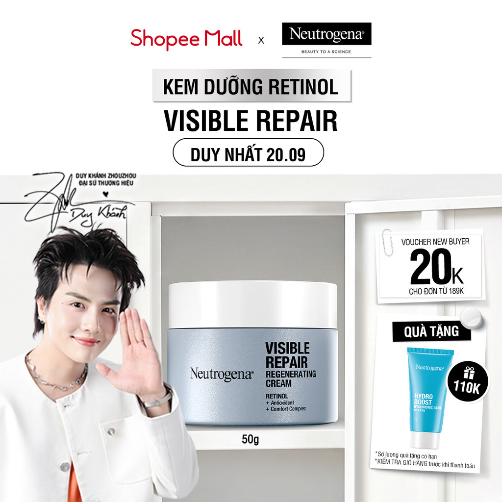 Kem dưỡng Retinol Chống Lão Hóa Giảm Nhăn Neutrogena® Visible Repair Regenerating Cream (50g)