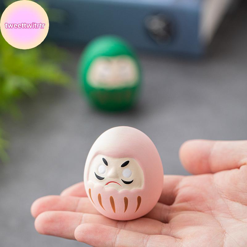 TRWITR Nhật Bản Gốm Daruma Tượng Daruma Tumbler Thủ Công May Mắn May Mắn Trang Trí Phong Cảnh Búp Bê