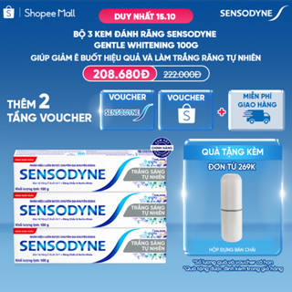Bộ 3 Kem đánh răng SENSODYNE Gentle Whitening 100g giúp giảm ê buốt hiệu quả và làm trắng răng tự nhiên