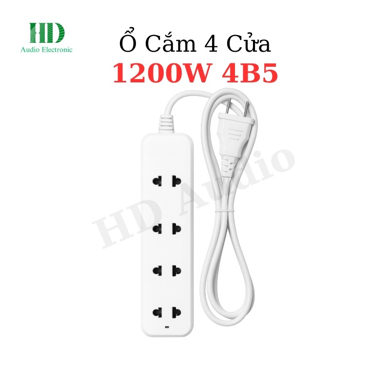Ổ Cắm 4 Cửa 1200W 4B5 Thiết Kế Gọn Gàng An Toàn Tiện Dụng - LinhKien HD audio