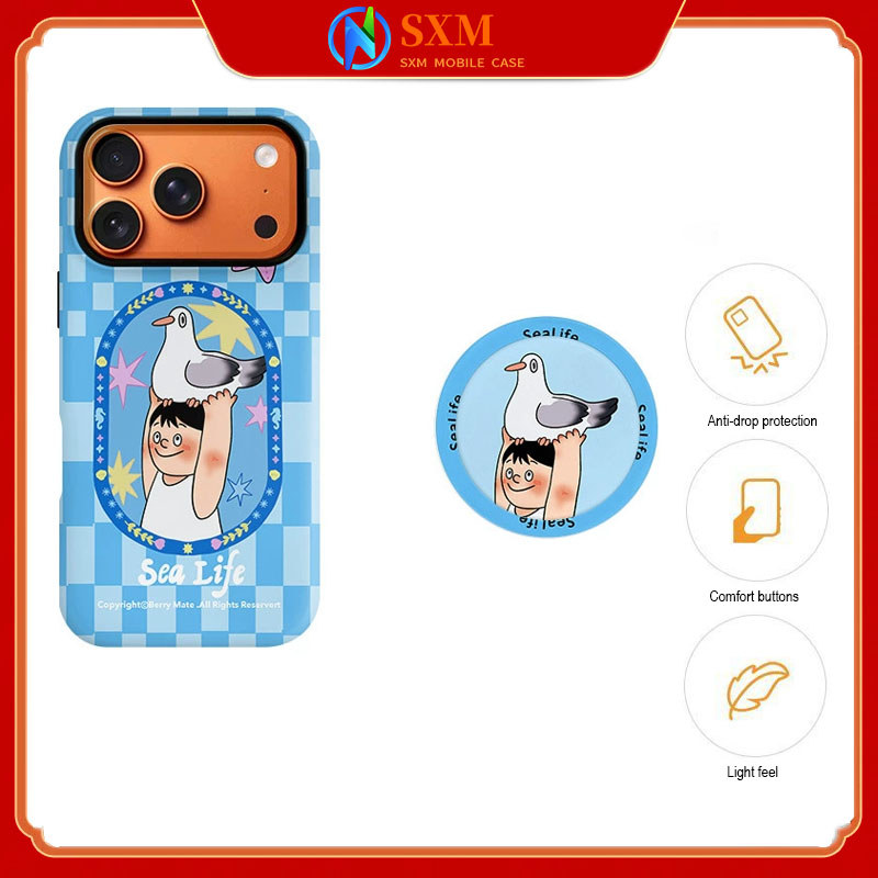 Ốp điện thoại 2 trong 1 cho iPhone 17 Pro Max Pigeon Boy cho iPhone 17 / 16 / 15 / 14 / 13 / 12