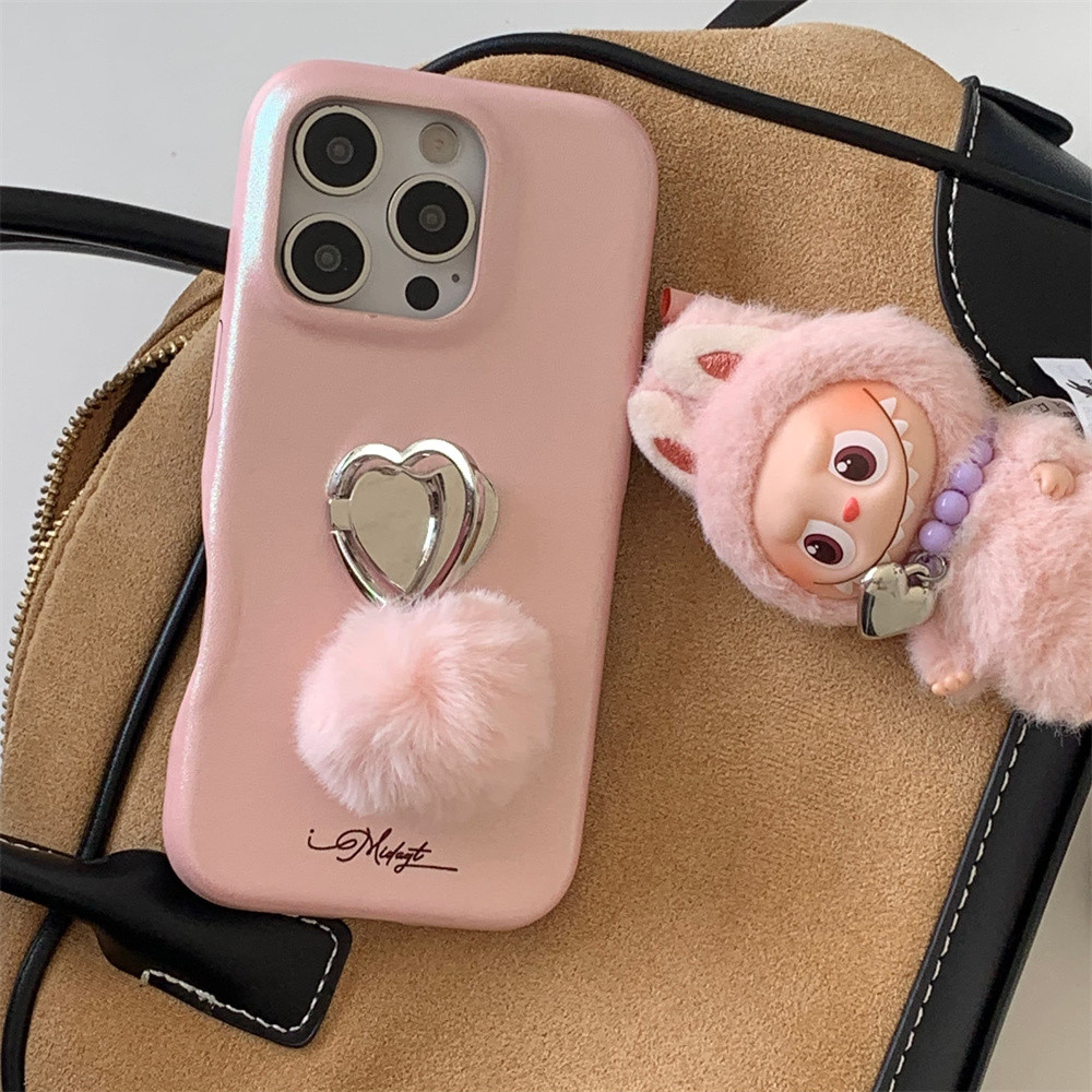 Giá đỡ nhẫn hình trái tim 3D họa tiết da cao cấp phù hợp cho vỏ điện thoại iPhone 17 Pro Max iPhone 