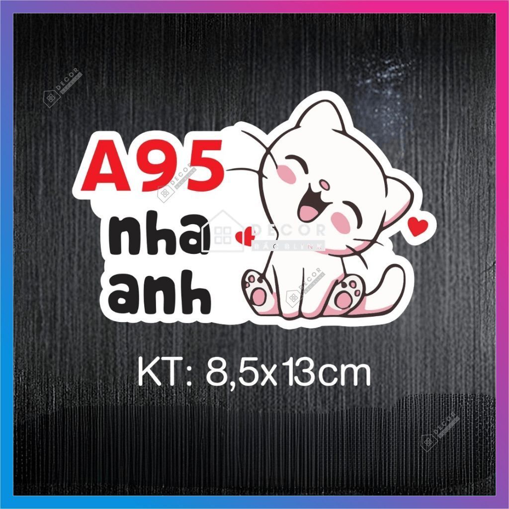 Mẫu tem decal dán ĐỔ XĂNG A95 NHA ANH, chất liệu decal chống nước