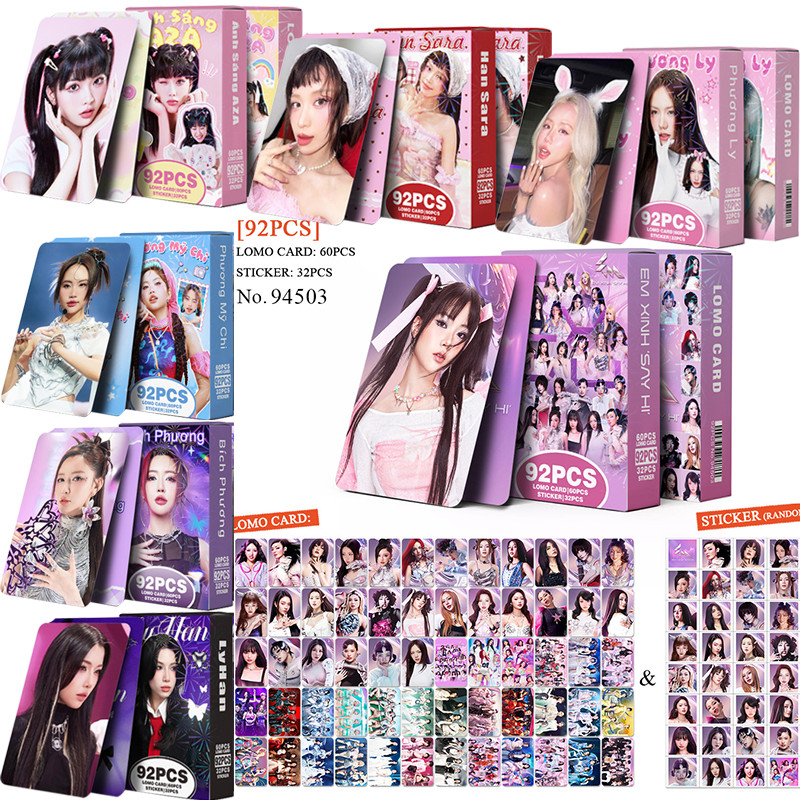 EM XINH SAY HI Photocard Phương Lý Thẻ ba chiều Phương Mỹ Chi Miu Lê Album Card Thần tượng sưu tập L