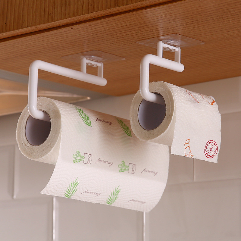 Premium In-Stock#No-Drill Kitchen Paper Towel Holder Roll Paper Holder Hanging Rack Cling Film Stora
