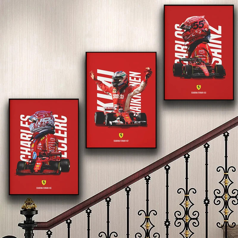 Nhà Vô Địch Thế Giới Poster Trang Trí Tường Vettel Piastri Formula 1 Bức Tranh Tường In Canvas Cho P