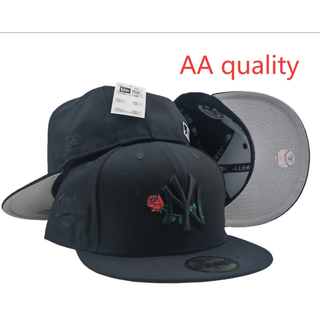 Mũ New Era 59FIFTY đen có thêu logo táo đỏ truyền thống của New York Yankees