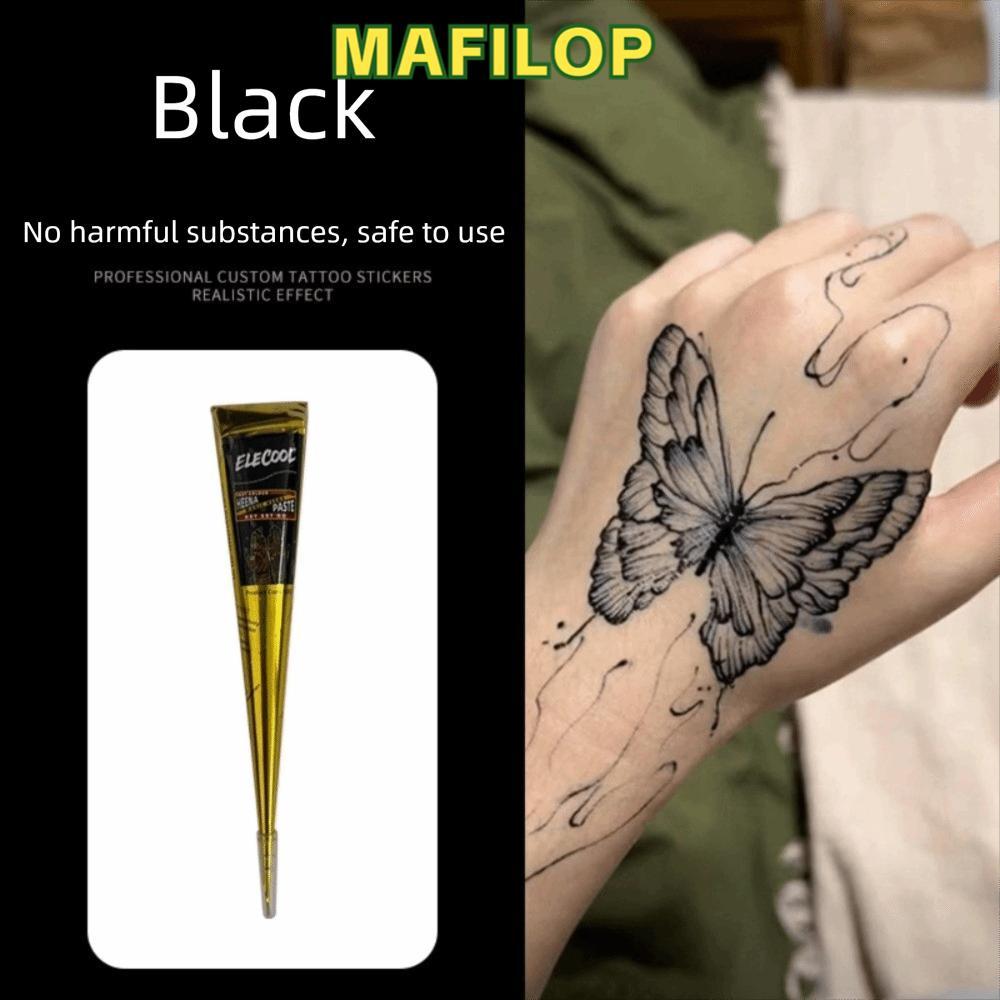 MAFILOP Henna Tattoo Cream, Tạm thời Dễ sử dụng Henna Paste Cone, Kem Henna Bán vĩnh viễn Đen Nâu Nâ