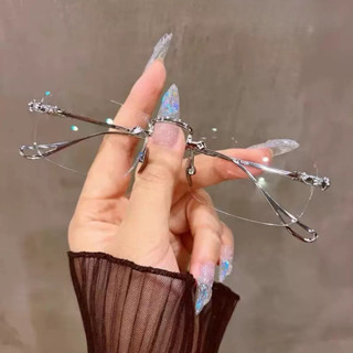 Kính lão thị không khung kim loại thời trang, phù hợp cho nam nữ khi đọc sách và sử dụng hàng ngày.