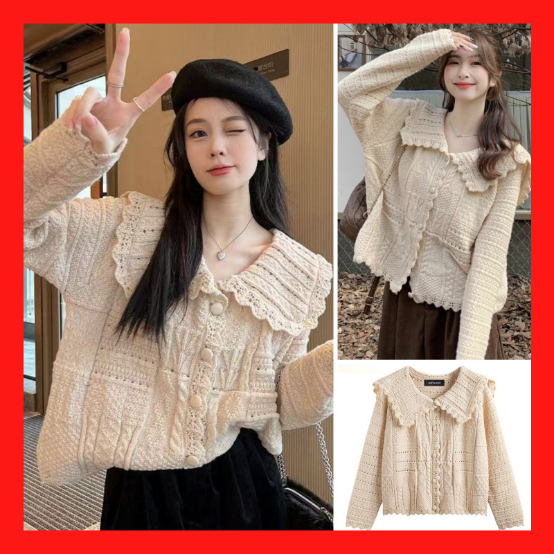 Suzanne🔥 Áo khoác len Trơn màu Rộng rãi siêu ấm Áo Cơ bản Cardigan Phong cách Hàn Quốc Thời trang th