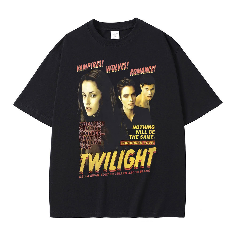 Áo thun retro đen dành cho nam nữ, size S đến 3XL - Thiết kế Twilight Bella Swan Edward Cullen Jacob