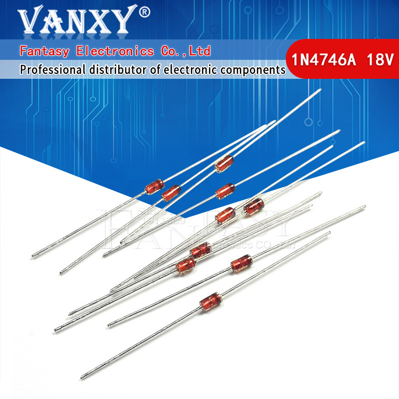 100 Chiếc 1W 18V 1N4746A 1N4746 DO-41 Diode Điều Chỉnh Điện Áp