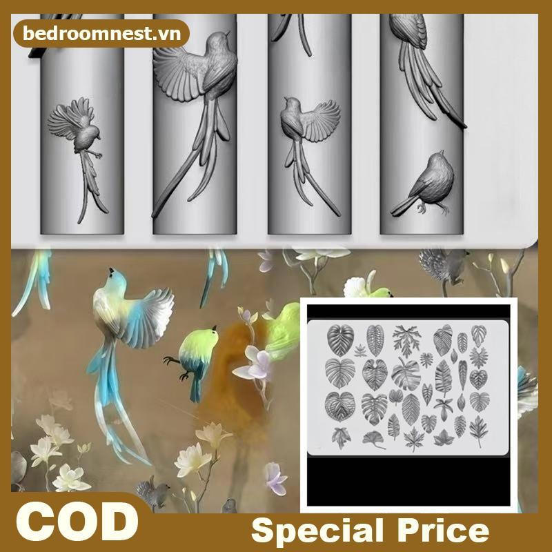 BEROM Silicone Nail Art Mold DIY Bow Leaf Bird Ballet Shoes Bản mẫu khắc trong suốt.