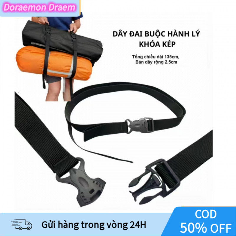 [COD] Dây Đai Buộc Vali Khóa Kép - Giữ Hành Lý An Toàn, Không Xô Lệch