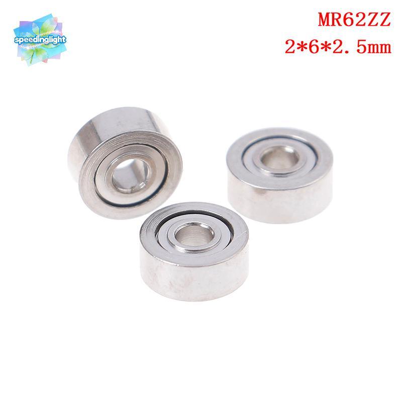 [SPGH] 10 Chiếc MR62ZZ (2x6x2.5mm) Vòng bi chính xác được che chắn bằng kim loại Vòng bi mini Hot