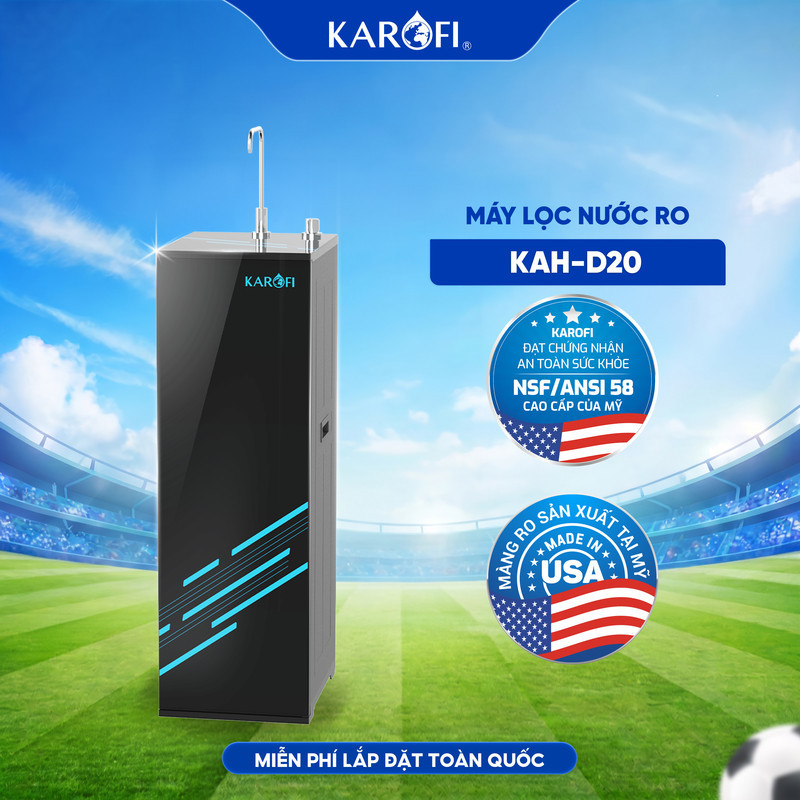 [TẶNG BỘ LÕI] Máy lọc nước RO Karofi KAQ-D20 - Lõi RO Mỹ 50 GPD - Lõi lọc Smax Pro V - Giao lắp miễn