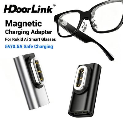 Bộ chuyển đổi sạc từ tính HdoorLink cho kính Rookie AI‌ Bộ chuyển đổi sạc nhanh loại C có đèn báo