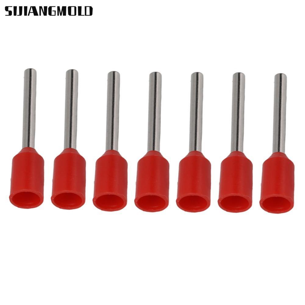 SIJIANGMOLD 1000 Cái Bộ kết nối dây Ferrule, Thiết bị đầu cuối Ferrules cách nhiệt màu đỏ E0510 / E0