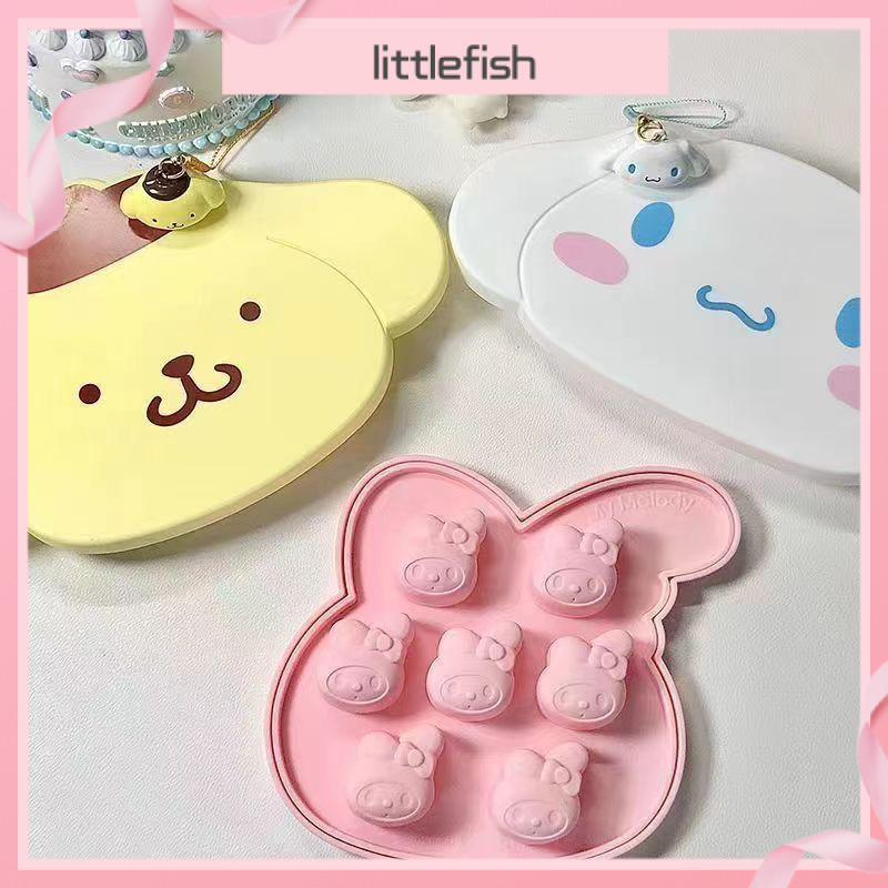 [Littlefish] Sanrio Ice Tray Frozen Ice Cube Mold Ice Cube Ice Box Dụng cụ tiện dụng Hộ gia đình Quế