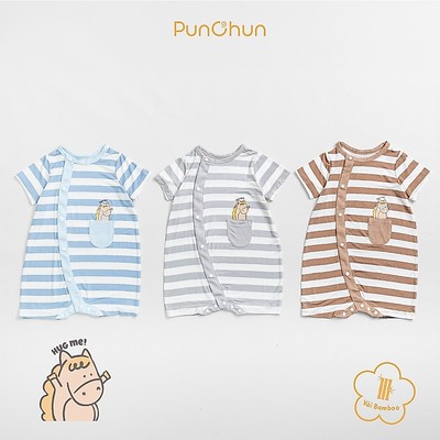 [PUNCHUN 0-12M] Body cộc cúc chéo Punchun Cup cho bé trai