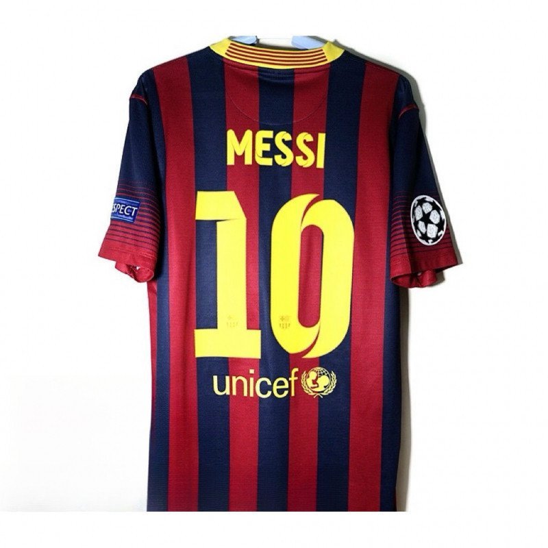 Áo sơ mi sân nhà cổ điển Barcelona 2013-14 Áo bóng đá Messi