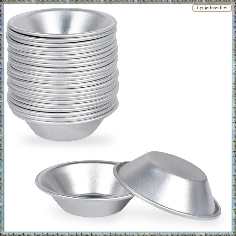 25 Gói Khuôn Trứng Tart Trứng Tart Cup Đế Trứng Tart, Chống Dính Tròn Có Thể Tái Sử Dụng (Nhôm)