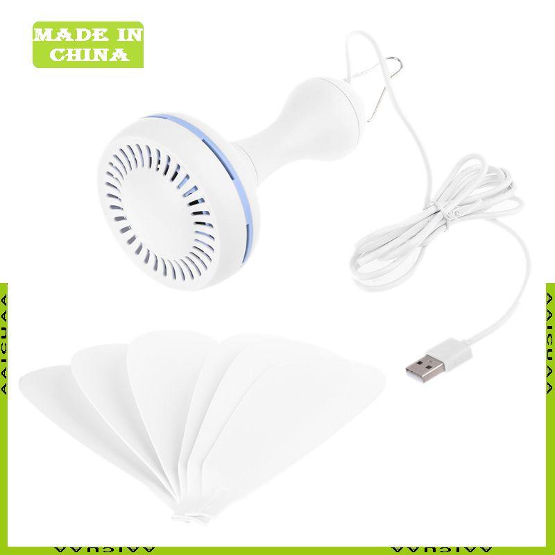 6 Leaves USB Ceiling Fan Air Cooler Hanging Tent Fans for Camping Bed Dormitory