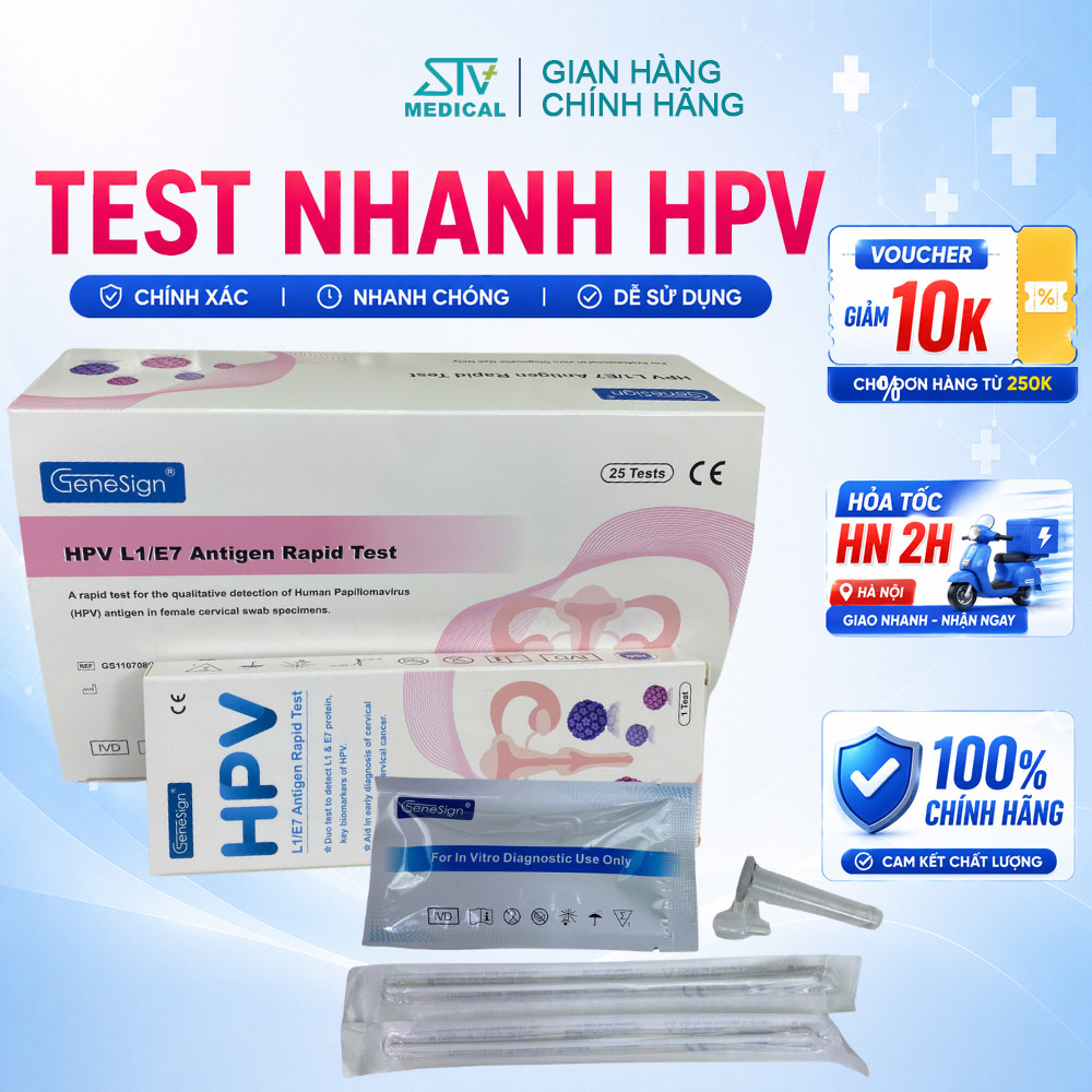 Que Test HPV Genesign - Kit Xét Nghiệm HPV Tại Nhà Cho Nữ Chính Hãng