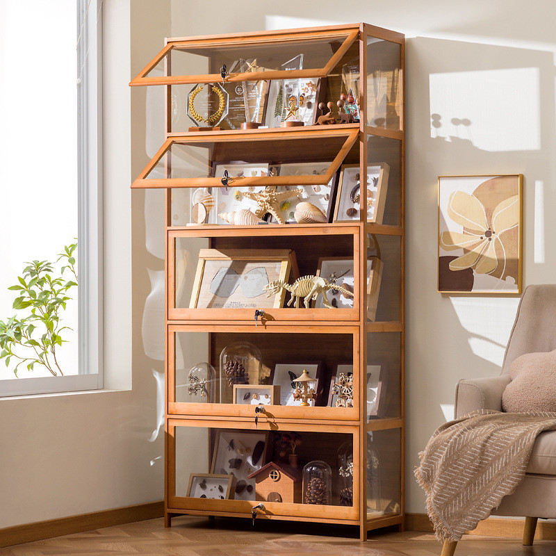 DYU7 Tủ trưng bày tượng nhỏ có khóa, giá trưng bày acrylic, kệ trưng bày mô hình lắp ghép trong suốt