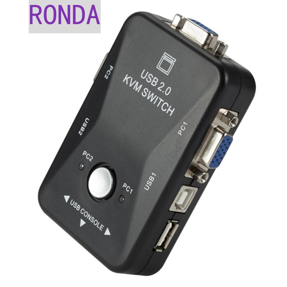 RONDA 2 Cổng VGA KVM Switch, Bộ Chuyển Đổi 2 Trong 1 USB 2.0 KVM Switch Splitter, Thao Tác Đơn Giản 