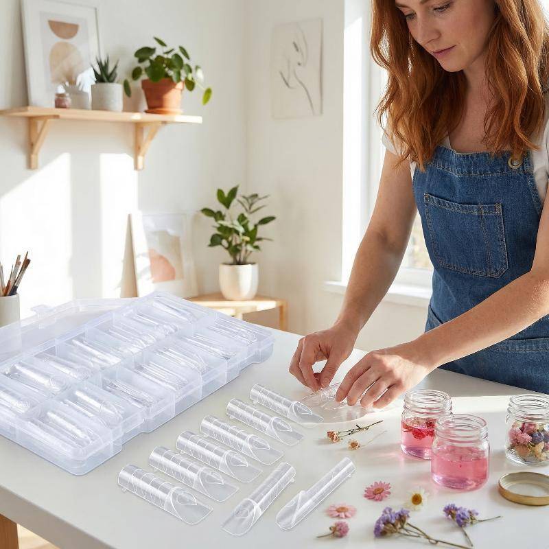 [Baby-t] 3D Space Hollow French Nail Dual Forms với tỷ lệ 150 chiếc Dụng cụ nghệ thuật làm móng mở r