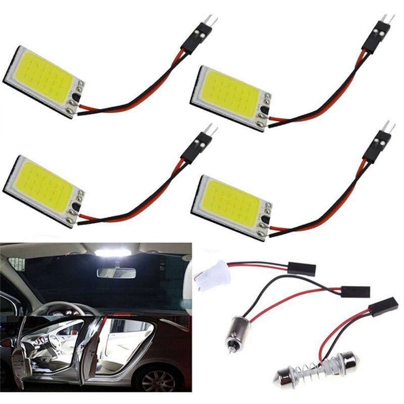 [Fernweh] 1 Đèn vòm nội thất ô tô 18-LED COB Bóng đèn trắng BA9S T10 Festoon 12V [MỚI]