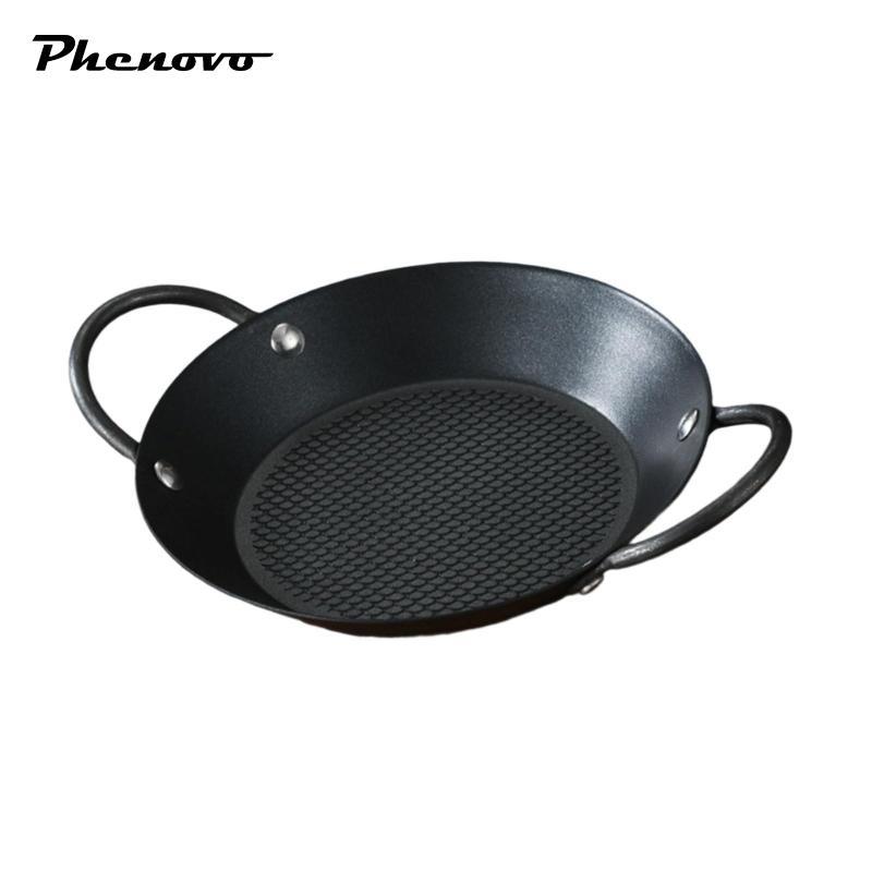 Chảo Chiên Chống Dính Paella Pan Home Pot Dập Nổi Lưới Thép Không Gỉ Tròn