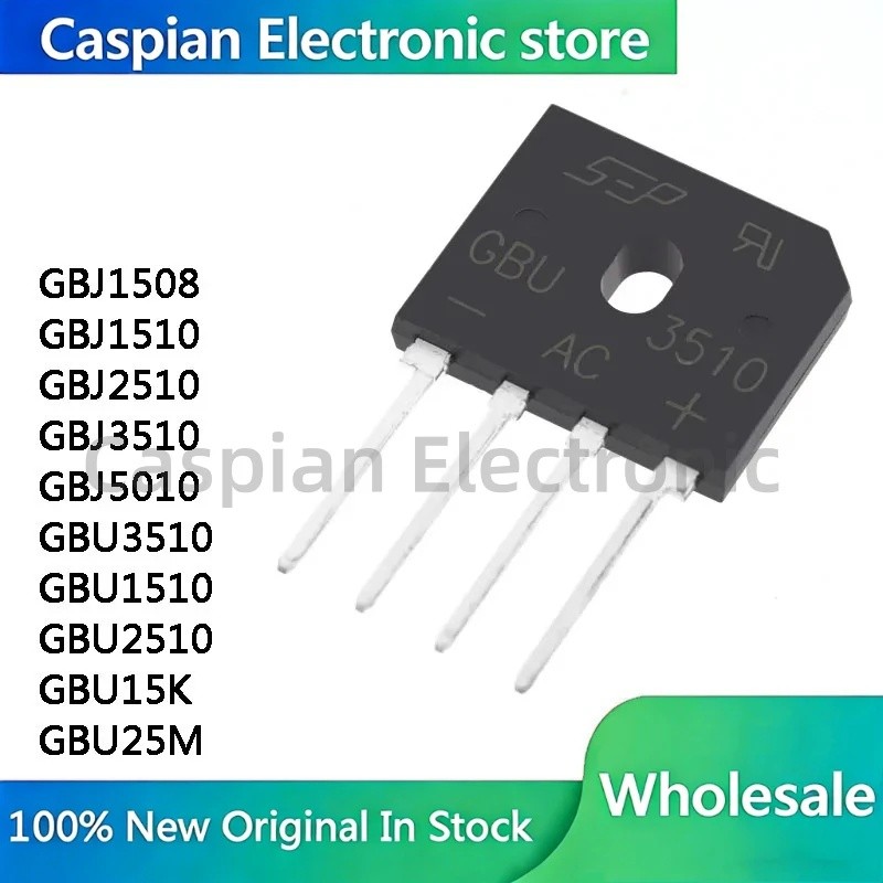 5 Cái GBJ1508 GBJ1510 GBJ2510 GBJ3510 GBJ5010 GBBU3510 GBU1510 GBU2510 GBU15K GBU25M GBU1506 Cầu Chỉ