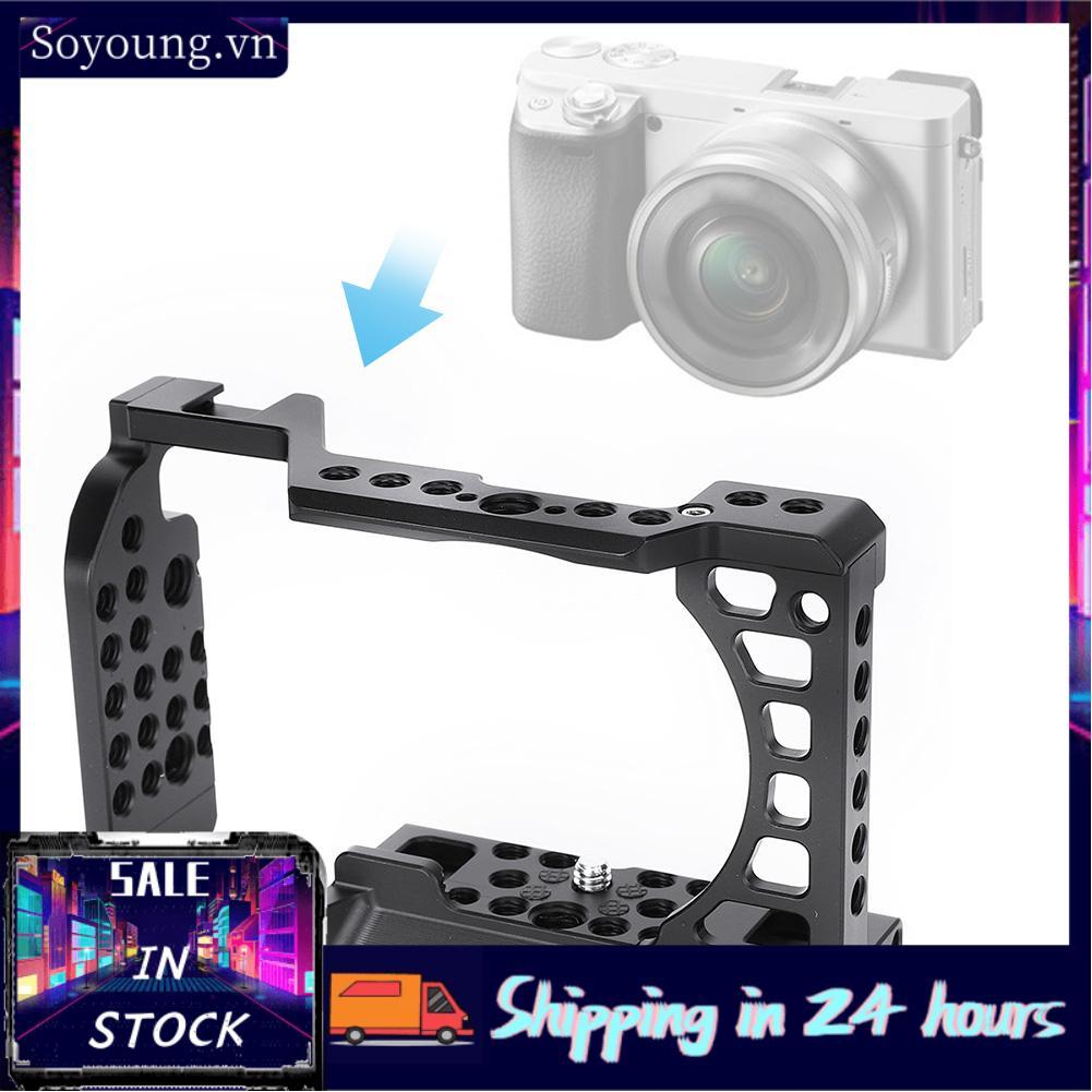 Soyoung Akozon Hợp Kim Nhôm Camera Video Lồng Phụ Kiện Làm Phim Ổn Định Cho A6000 A6100 Màu Đỏ Sáng 