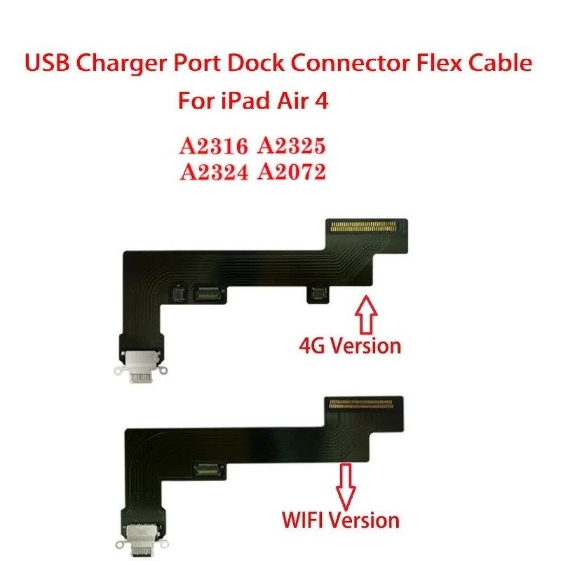 Cổng Sạc Cáp Mềm Cho iPad Air 4 A2316 A2324 A2325 A2072 Cổng Sạc USB Dock Kết Nối Cắm Ổ Cắm Jack Ruy