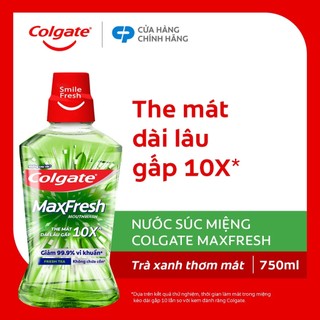 Nước súc miệng colgate maxfresh the mát dài lâu gấp 10x - diệt 99,9% vi khuẩn - 750ml