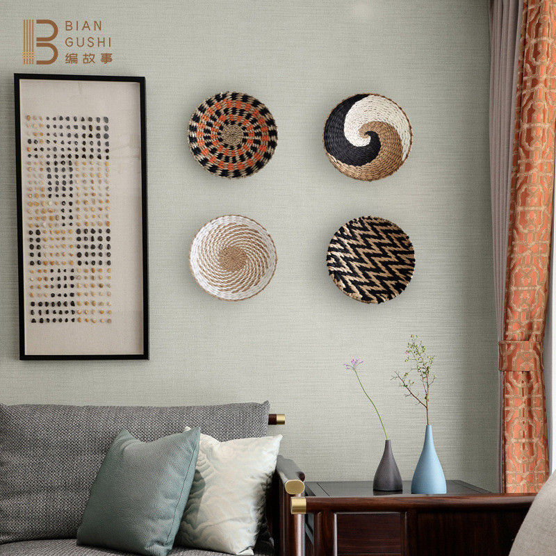 Preferred#Spot Goods ins Nordic-style straw wall decoration, reed hanging ornament Creative Art Wall