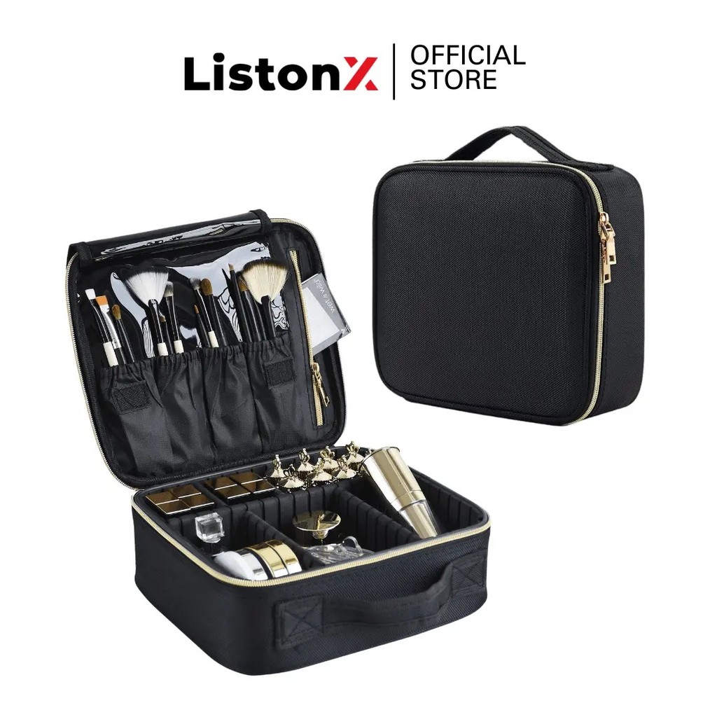 ListonX Túi Trang Điểm Hộp Đựng Mỹ Phẩm Du Lịch Di Động Vanity Hộp Làm Đẹp Trang Điểm Nghệ Sĩ Xe Lửa