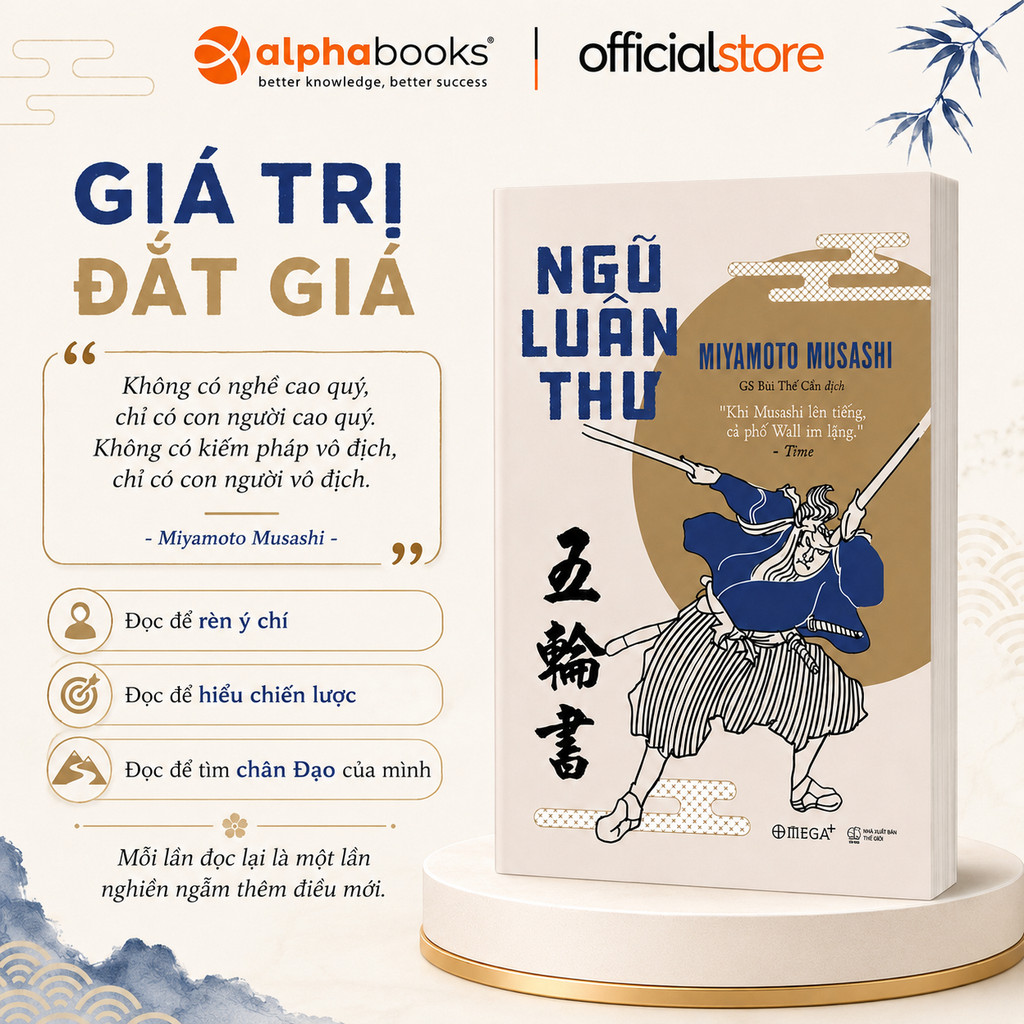 Sách - Ngũ Luân Thư - Binh pháp kinh điển của người Nhật - Miyamoto Musashi (Omega Plus)