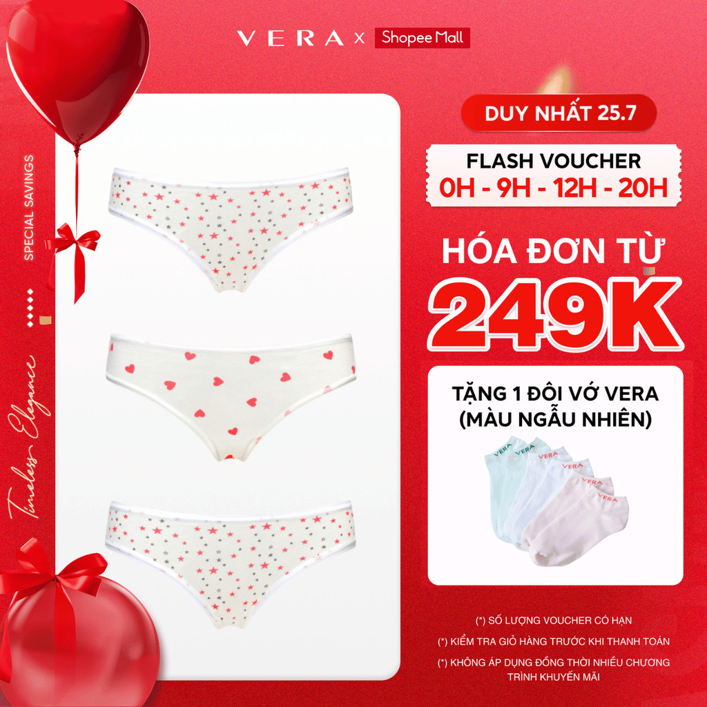 [NEW ARRIVAL] Combo 3 quần lót bikini nữ Misaki cotton 2C in - M1088