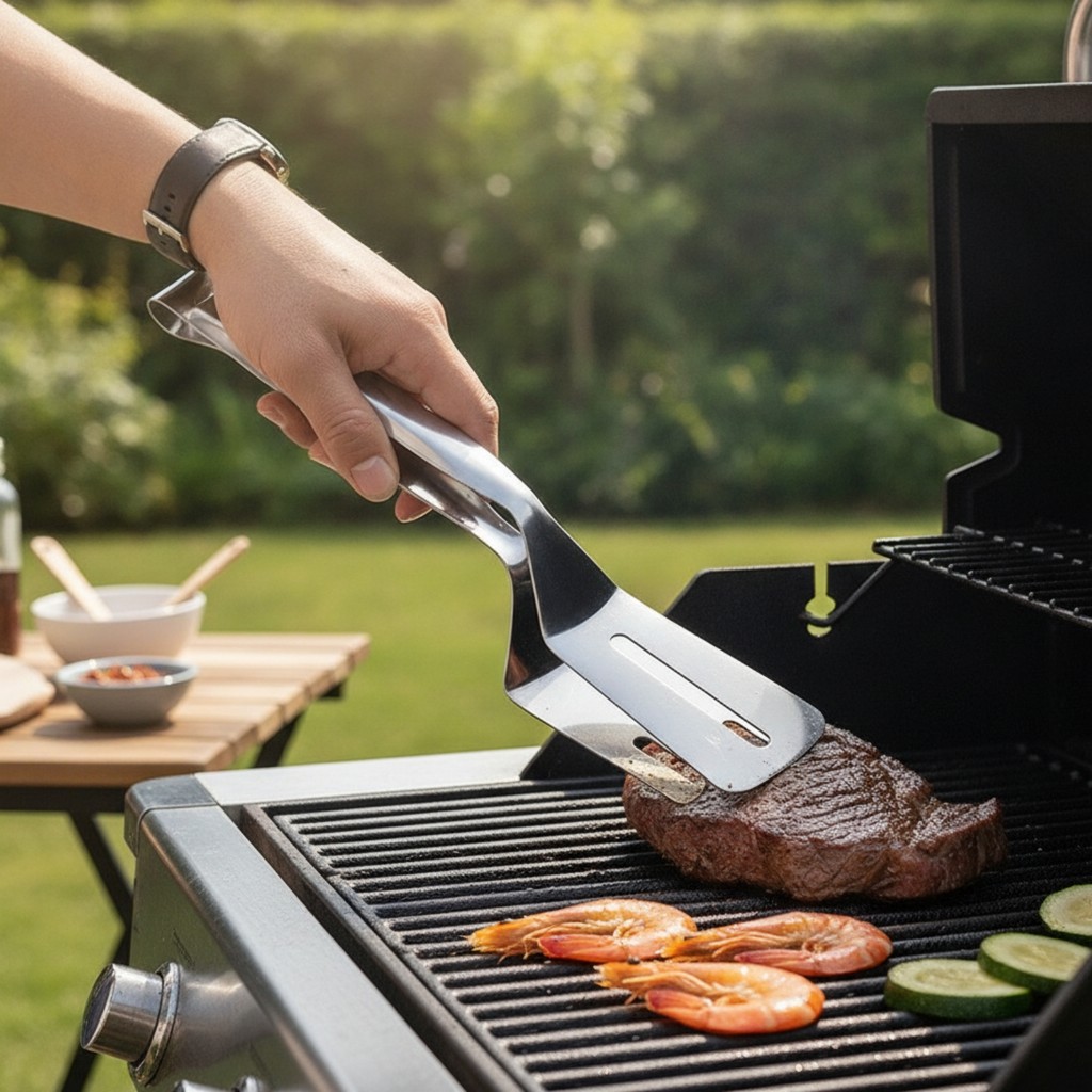 Pinza và Turner 2 trong 1 Pinzas Esptula Steak Pinza có rãnh Volteador De Alimentos Đa chức năng cho