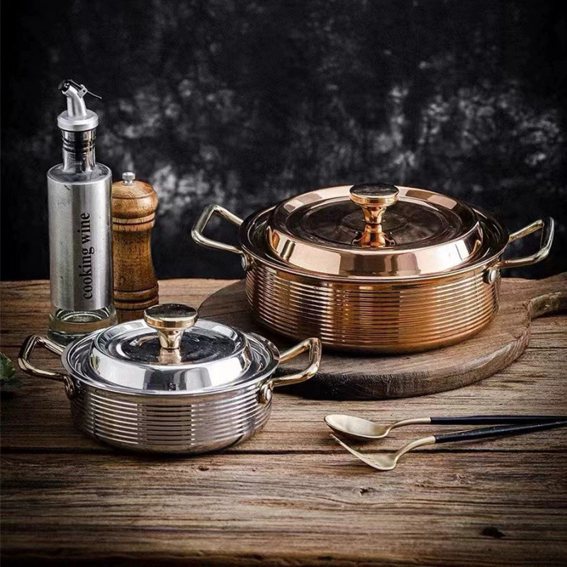 Nồi inox 304. Bếp từ ba lớp sọc.Stainless steel pan