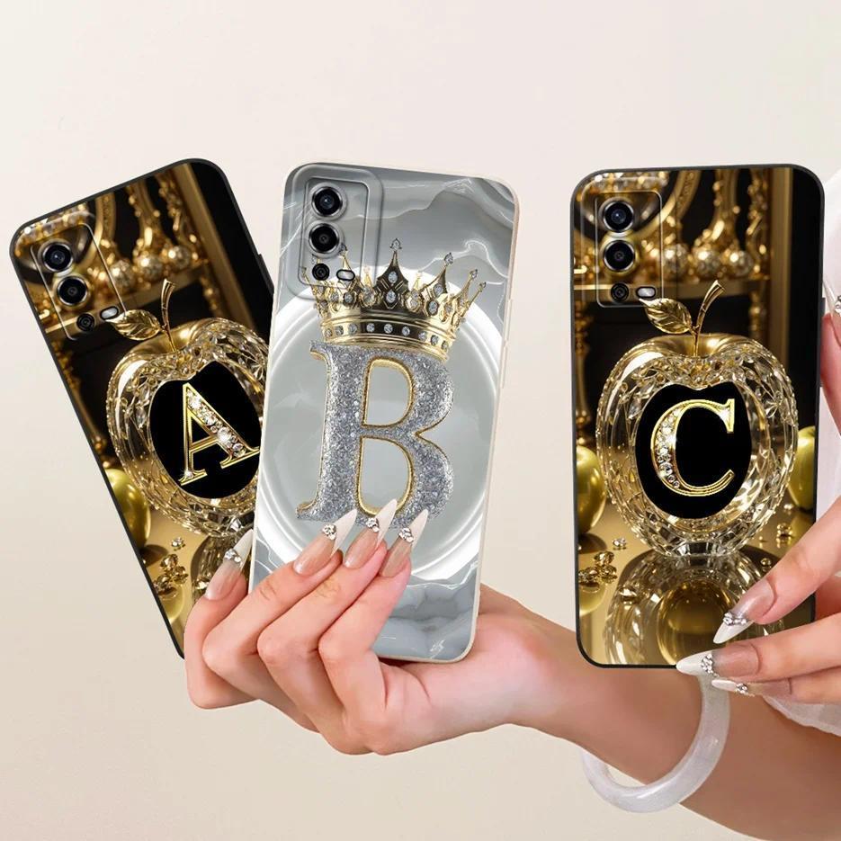 Dành Cho Oppo A55 4G Ốp Lưng CPH2325 Cặp Đôi Dễ Thương Chữ Cái Coevr Ốp Lưng Điện Thoại TPU Mềm Chốn