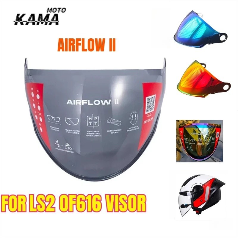 Hot CHO LS2 Spoiler Xe Máy Nửa Mũ Bảo Hiểm OF616 Ống Kính Màu Đen Ống Kính Cho LS2 AIRF