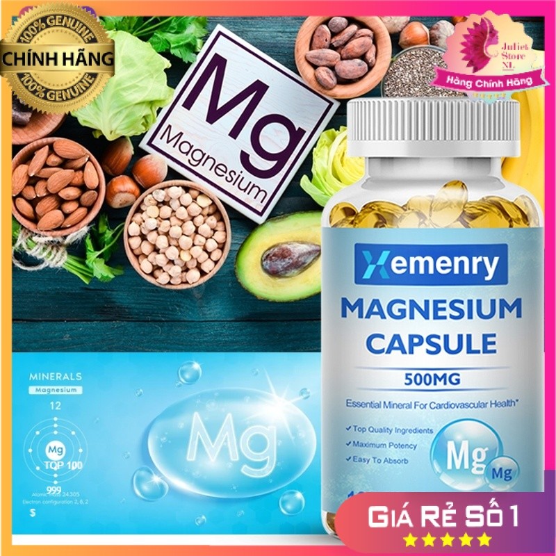 [CHÍNH HÃNG] Viên Uống Magnesium Glycine 500mg - Hỗ Trợ Sức Khỏe Tổng Thể, Nhẹ Nhàng Không Kích Ứng 