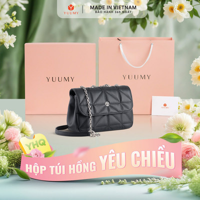 Bộ hộp quà YUUMY (Túi đeo chéo nữ YUUMY YN212 + Hộp quà YHQ2 + Túi giấy YTG2 + Túi rút BVR3838 + Thiệp cảm ơn YBT1)