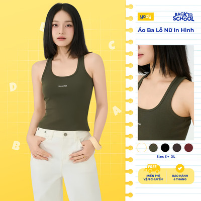 [BST The New T-Mate] Áo Ba Lỗ Nữ Yody In Hình Tank Bra Co Giãn 4 Chiều Mềm Mại Thoải Mái WCCM26S010