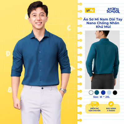 Áo sơ mi nam YODY dài tay nano chống nhăn khử mùi TRA MOSH25A166